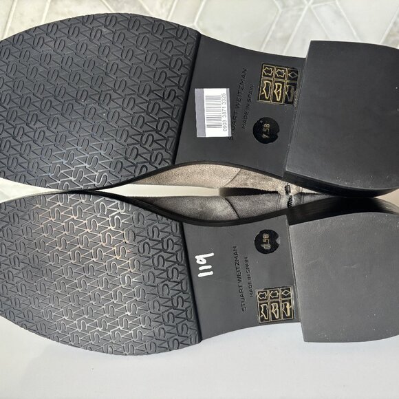 Stuart Weitzman Size 7.5B Light Gray Grey Suede Ankle Boot Zipper 5050 Bold Boot - Picture 9 of 9